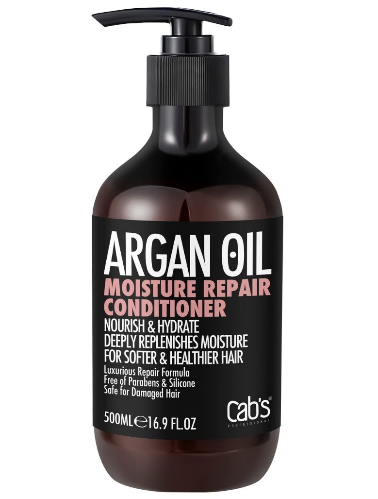 Cab's Argan Oil Moisture Repair Conditioner 500ml(16.9 Fl Oz) Paraben & Sulfate Free For All Hair Types - Image 1